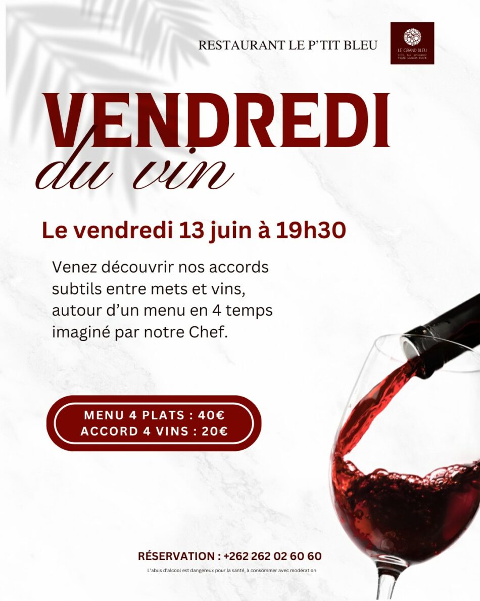 Notre menu « Mets et vins » arrive le vendredi !